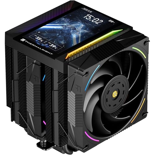 Thermalright Peerless Assassin 120 Vision MAX ARGB Refroidisseur de processeur 6 caloducs Écran d'affichage magnétique de 12,7 cm avec résolution 480 x 854 pour AM4 AM5 et Intel LGA1700 1851 Noir