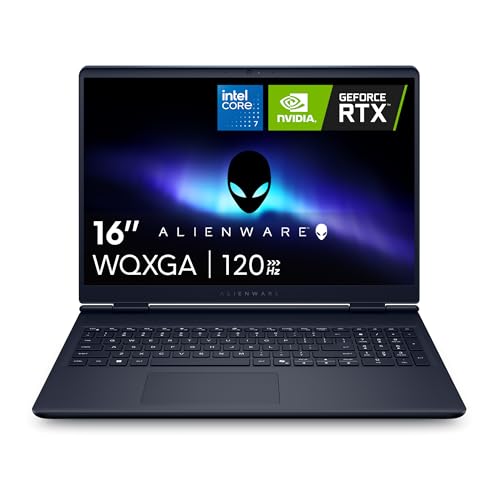 Alienware Ordinateur portable de jeu Dell 16, 2025, écran 16 WQXGA (2560 x 1600), processeur Intel Core 7 240H, DDR5 32 Go, SSD 1 To, NVIDIA GeForce RTX 5050, KB rétroéclairé, Wi-Fi 7, BT 5.3, caméra