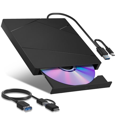 Wbacon Lecteur Blu-ray externe avec câble d'extension USB 3.0 Type-C