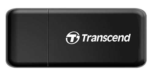 Transcend RDF5 Lecteur de Cartes Multifonction avec Emplacements SD et microSD et Connecteur USB USB 3.1 Gen 1, Noir - TS-RDF5K