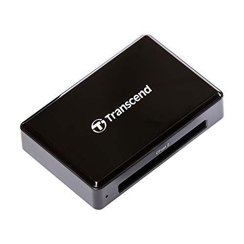 Transcend RDF2 Lecteur de Cartes USB 3.1 Gen, idéal pour Vidéo Haute Résolution, Transfert d'images Brutes et Post-Production, Noir - TS-RDF2