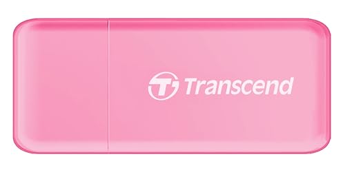 Transcend RDF5 Lecteur de Cartes Multifonction avec Emplacements SD et microSD et Connecteur USB USB 3.1 Gen 1, Rose - TS-RDF5R