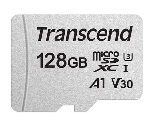 Transcend USD300S Carte mémoire microSDXC 128GB Classe 10 avec jusqu'à 95 45 MB s (pour smartphones, appareils photo numériques et consoles Nintendo) sans adaptateur SD - TS128GUSD300S