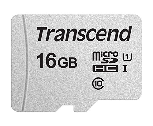 Transcend Carte mémoire microSDXC 300S 16GB Classe 10 avec jusqu'à 95 45 MB s (pour smartphones et consoles Nintendo Switch) avec adaptateur SD et emballage Frustration Free - TS16GUSD300S-AE