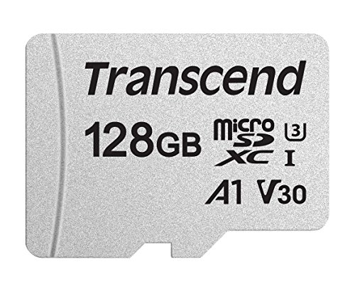 Transcend Carte mémoire microSDXC 300S 128GB Classe 10 avec jusqu'à 95 45 MB s (pour smartphones et consoles Nintendo Switch) avec adaptateur SD et emballage Frustration Free - TS128USD300S-A