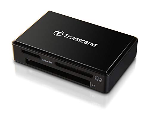 Transcend RDF8 Lecteur de Cartes Multifonction avec emplacements SD, microSD et CompactFlash USB 3.1 Gen 1, Noir - TS-RDF8K2