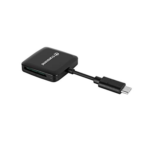Transcend TS-RDC3 USB Type-C SD Card Reader for iPhone15 16 iPad Mac, Android Tablet Laptop Windows PC Computer, 2 in 1 Dual Slot Memory Supports SD Micro SD SDHC SDXC with Type C Device
