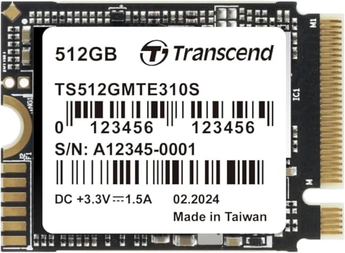 Transcend 512Go MTE310S PCIe 2230 SSD, 3300Mo s, Steam Deck, Surface Pro | Faible consommation d'énergie, SSD interne NVMe M.2 Gen4x4 pour ASUS Ally et mini-PC