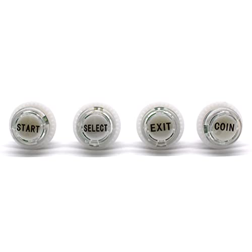 Arcity Lot de 4 boutons poussoirs à LED 24 mm avec micro-interrupteur pour machine d'arcade et console de jeux 5 V Blanc