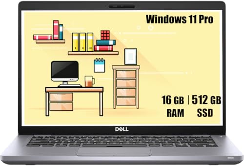 DELL Latitude 5410 Ordinateur portable professionnel, écran 14 pouces FHD (1920x1080), Intel Core i5-10310U, 16 Go de RAM, SSD 512 Go, clavier US QWERTY, Windows 11 Pro (certifié et remis à neuf)