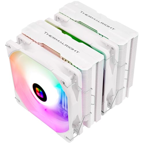 TR-Thermalright Peerless Assassin 120 White ARGB Refroidisseur de processeur, double tour avec 6 caloducs, double ventilateur PWM 120 mm, cache dissipateur thermique en aluminium, hauteur 157 mm, pour