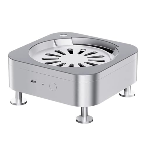 Support de bureau en aluminium pour Apple Mac Mini M4 M4 Pro (2024) - Support de refroidissement à double ventilateur ouvert avec accès en bas et filtre à air, refroidissement intelligent à 3 vitesses