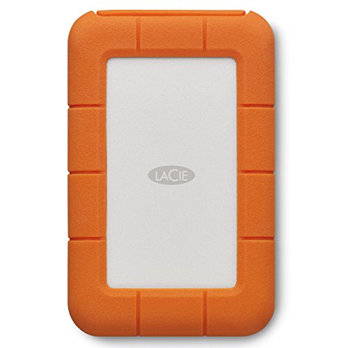 LaCie Rugged USB-C 4To, Disque Dur Externe Portable HDD, Résistant aux chutes, chocs, la poussière, la pluie, pour Mac PC, avec USB C sans câble USB A, services Rescue (STFR4000800)