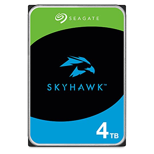 Seagate SkyHawk 4To, Disque Dur Interne de vidéosurveillance, 3.5 Pouces, SATA 6 Go s, 256 Mo de mémoire Cache, pour système de caméras de sécurité, Ouverture Facile, Services Rescue (ST4000VXZ16)