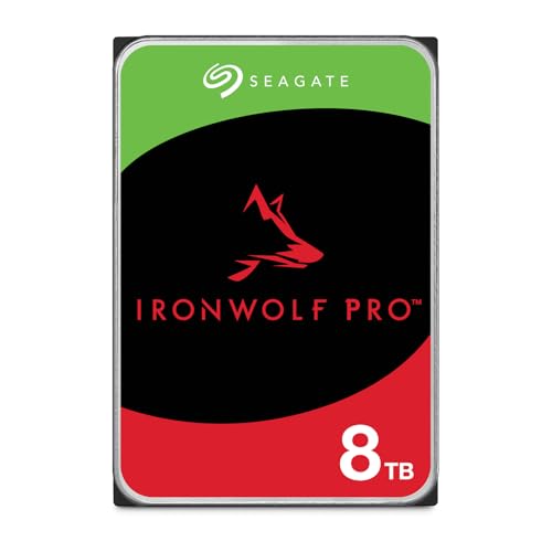 Seagate IronWolf Pro, 8 to, Disque Dur d'entreprise Interne NAS HDD – CMR, 3,5”, SATA 6 Gbits s, 7 200 TR Min, 256 Mo de mémoire Cache, Rescue Services (ST8000NT001)