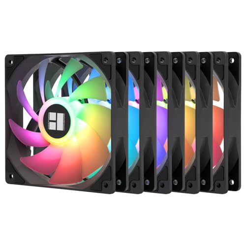 Thermalright TL-C12C-S X5 Ventilateur d'air pour processeur 120 mm ARGB, ventilateur PWM silencieux avec roulement S-FDB, ventilateur jusqu'à 1550 tr min, ventilateur PC, 5 ventilateurs d'air CPU