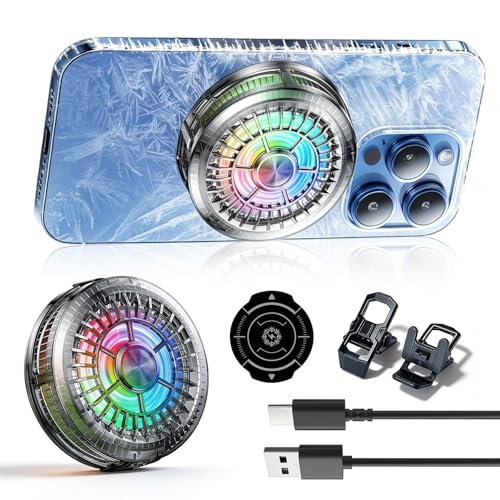 Refroidisseur Téléphone, 5.9X1.9cm Refroidisseur Magnétique, Refroidisseur Telephone Magnétique, Ventilateur Téléphone für Gaming Live Streaming Divertissement, Phones compatibles 4–7,5 Pouces