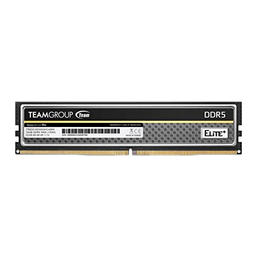 TEAMGROUP Elite Plus TPBD516G5600HC4601 Module de mémoire RAM DDR5 16 Go 5600 MHz PC5-44800 CL46 sans tampon sans ECC 1,1 V UDIMM 288 broches Noir