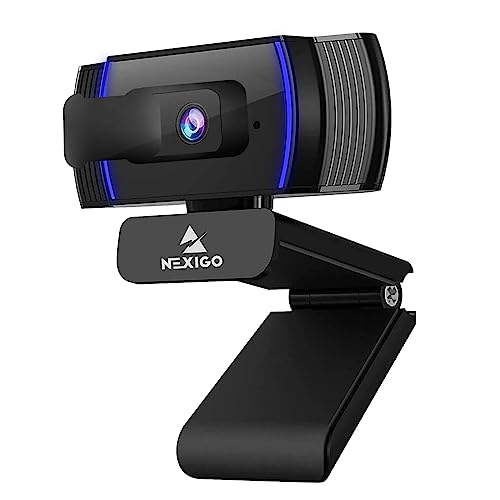 NexiGo Webcam 1080p avec Logiciel, N930AF Autofocus Web Caméra avec Microphone Stéréo et Couvercle de privacité, pour Le Streaming en Ligne, pour Les Réunions Zoom et L'enregistrement Vidéo