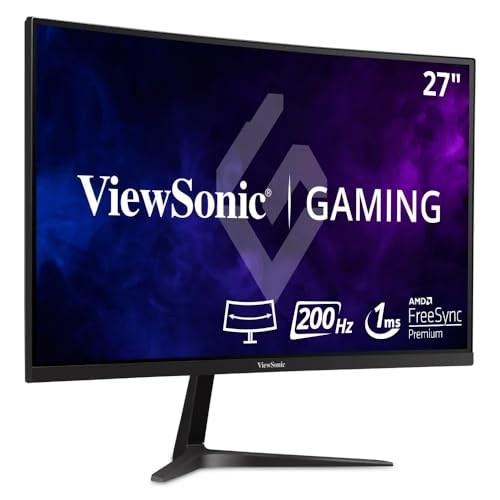 ViewSonic VX2718-PC-MHD Moniteur 27 , FHD, Dalle VA, 165Hz, incurvé 1500R, 1ms MPRT, Adaptive Sync, 2 HDMI, DisplayPort, haut-parleurss