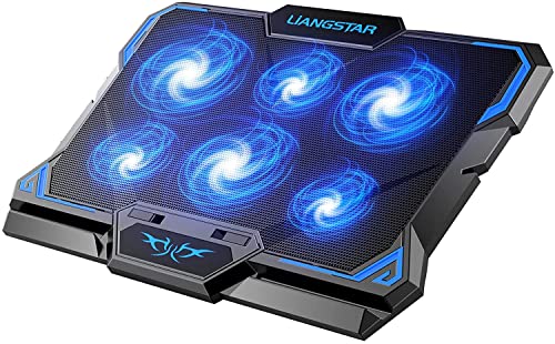 Refroidisseurs pour Ordinateur Portable, 6 Ventilateurs Puissants Super Silencieux,Fonction de Contrôle de la Vitesse du Ventilateur de Commutation