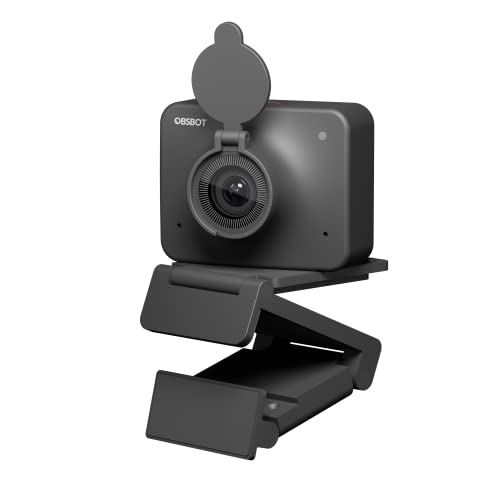 OBSBOT Meet 1080P 60FPS Webcam, Full HD avec Autofocus Et Cadrage AI, Remplacement D’Arrière-Plan, HDR, FOV Réglable, Webcam pour Conférences, Appels Vidéo Et Streaming, PC, Ordinateur Portable