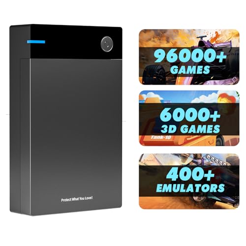 Disque Dur de Jeu rétro de 12 to avec Plus de 40 000 Jeux Classiques, Compatible avec Plus de 400 émulateurs, 6000 Jeux 3D, Disque Dur Portable Compatible avec Win 7 8 10 11