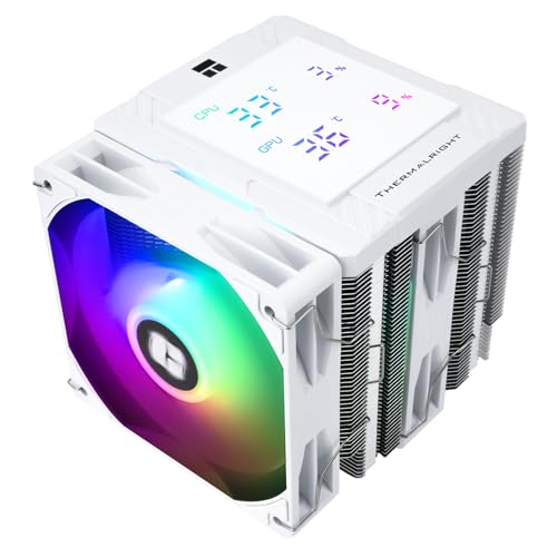 Thermalright Peerless Assassin 120 Refroidisseur de processeur numérique ARGB blanc, double tour et double ventilateur, refroidisseur d'air CPU, couvercle supérieur d'écran numérique, pour AM4 AM5,