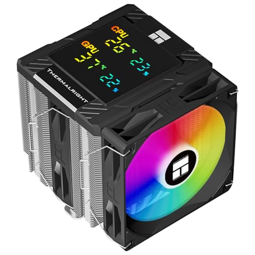 Thermalright Peerless Assassin 120 Refroidisseur d'air numérique ARGB pour processeur avec caloducs de 6 x 6 mm, couvercle magnétique pour processeur AM4 AM5 et Intel lga1700 1851 1150 1151 1200 Noir
