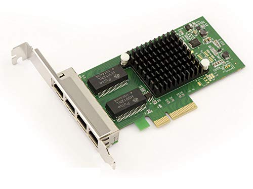 KALEA-INFORMATIQUE Carte contrôleur réseau 4 Ports Gigabit LAN Ethernet RJ45 sur Port PCIe x4 avec Chipset Intel I350-T4