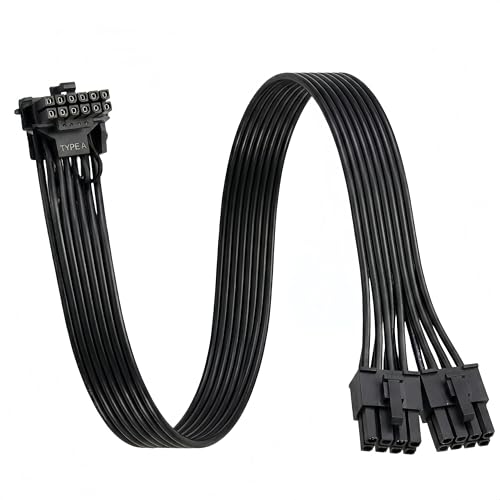 lilila-ree Câble d'alimentation ATX 3.0 PCIe 5.0 2 x 8 broches vers coudé à 90 degrés 12VHPWR 16 broches pour RTX 4090 4080 4070 4060 3090ti pour modèles EVGA SuperFlower