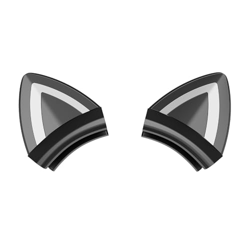 ONITOON Oreilles de chat noires pour casque, fixation en silicone, joli accessoire pour casque de jeu, ajustement universel