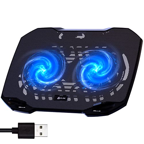 Klim Pro - Refroidisseur pour Professionnels - Nouveauté - Ventilateur Support PC Portable - Ventilo Transportable - 10 à 15,6 Pouces - Extra Port USB