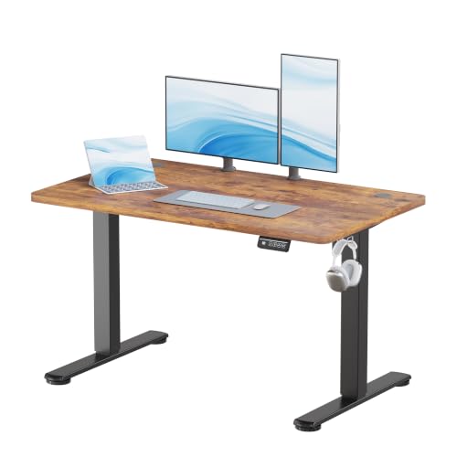 JUMMICO Bureau Assis-Debout Électrique 120 x 60 cm, Marron
