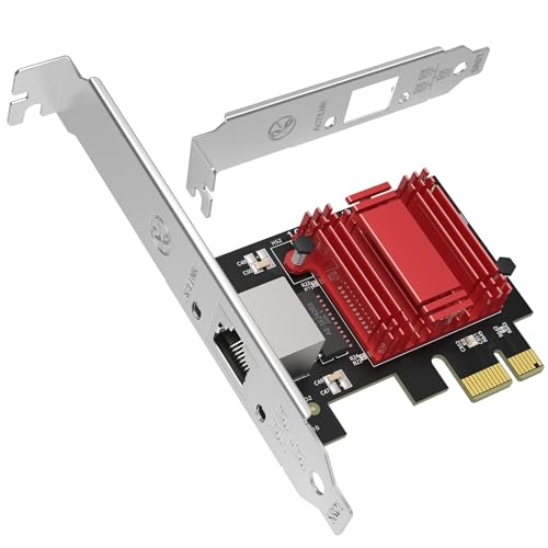 VIMIN 2.5G 10G RJ45 Network Card 1 2 Port 10G SFP Network Card, 10Gbps SFP RJ45 Ethernet Card, Support Windows 10 11 Server and Linux… (RTL8125B)