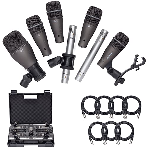 Samson Dk707 7 pièces Drum Kit de micro 7 x on stage Mic câble, 6,1 m. XLR Bulk Value d'enregistrement Bundle