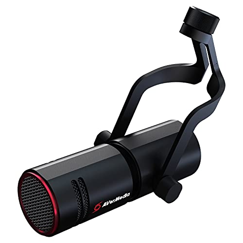 AVerMedia Live Streamer MIC 330 – Creators Microphone XLR Dynamique cardioïde pour Diffusion en Direct et podcasting (AM330), Noir