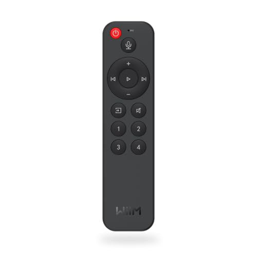 Télécommande vocale WiiM pour lecteurs de Musique, amplificateurs, Enceintes et Barres Audio WiiM | Fonction appuyer-Parler, 4 Boutons de présélection