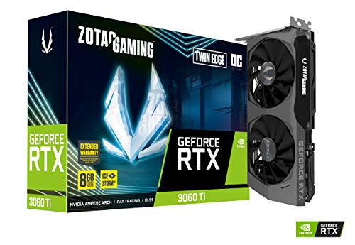 ZOTAC Gaming GeForce RTX™ 3060 Ti Twin Edge OC LHR 8 Go GDDR6 256 bits 14 Gbps PCIE 4.0 Carte graphique de jeu, IceStorm 2.0 Refroidissement avancé, contrôle actif du ventilateur, arrêt du ventilateur