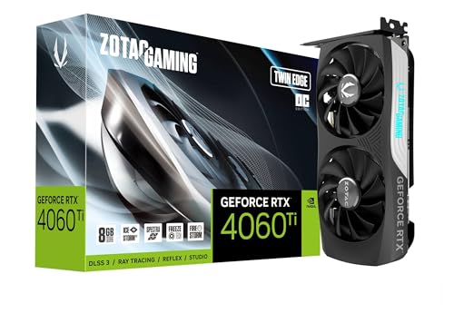 ZOTAC GAMING ZT-D40610H-10M GeForce RTX 4060 Ti 8 Go Twin Edge OC DLSS 3 8 Go GDDR6 128 bits 18 Gbps PCIE 4.0 Carte graphique de jeu compacte, IceStorm 2.0 Refroidissement avancé, éclairage Spectra