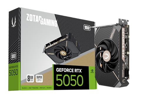 ZOTAC Gaming GeForce RTX 5050 Solo DLSS 4 8 Go GDDR6 128-bit 20 Gbps PCIE 5.0 Carte Graphique de Jeu Super compacte prête pour SFF, ZT-B50500G-10L