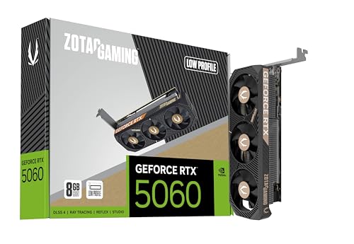 ZOTAC Gaming GeForce RTX 5060 Low Profile DLSS 4 8 Go GDDR7 128 bits 28 Gbps PCIE 5.0 Carte graphique de jeu, carte compacte à profil bas prête pour les SFF, ZT-B50600L-10A
