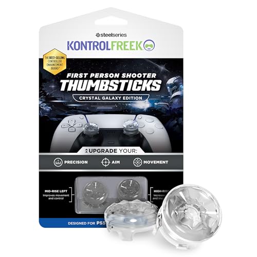 KontrolFreek FPS Freek Galaxy Crystal Grips pour Manette PS5 | Rehausseurs de Joystick pour PS5 PS4 | Précision Aim Assist | Transparent