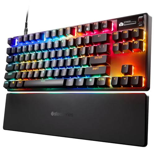 SteelSeries Commutateurs hypermagnétiques Apex Pro TKL Gen 3 OmniPoint 3.0 — Actionnement réglable — Déclenchement rapide — Préréglages prêts pour le jeu — Mode de protection — Rapid Tap SOCD — OLED —
