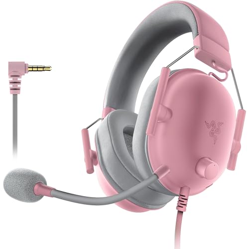 Razer BlackShark V2 X Gaming Headset 7.1 Surround Sound - 50mm Drivers - Memory Foam Cushion - for PC, PS4, PS5, Switch - 3.5mm Audio Jack – Quartz Pink
