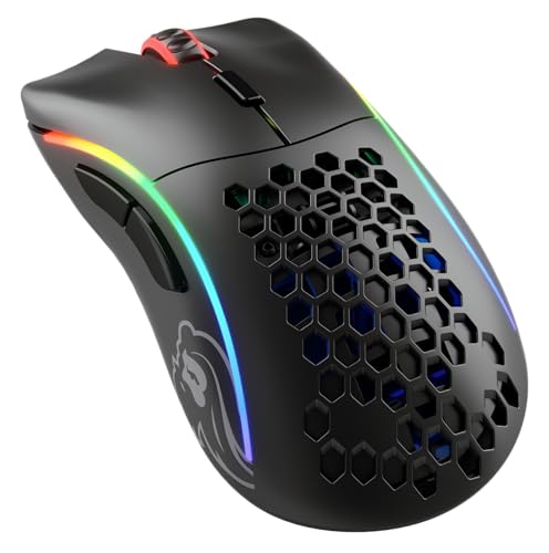 GLORIOUS Gaming Model D Wireless Souris de Jeu sans Fil - Superlégère, 69 g, sans Fil 2,4 GHz sans Latence, Jusqu’à 71 h de Batterie, RGB, capteur BAMF, Ergonomique, 6 Boutons - Noir Mat