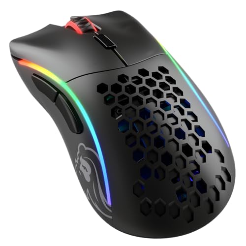 GLORIOUS Gaming Model D- (Petite) Wireless Souris de Jeu sans Fil - Superlégère, Design nid d’Abeille 67 g, RGB, Ergonomique, sans Fil 2,4 GHz sans Latence, Jusqu’à 71 h de Batterie - Noir Mat