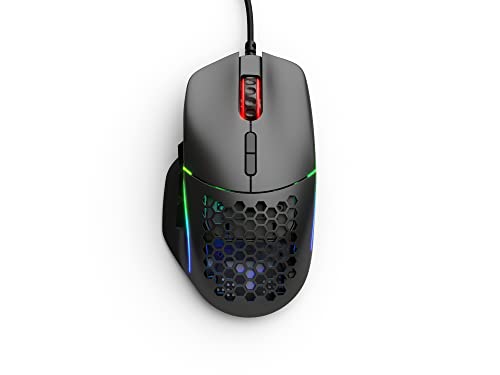 Glorious Gaming Model I Souris de Jeu Filaire – 69 g Super légère, 2 Boutons interchangeables, RVB, Pieds PTFE, 9 Boutons programmables, Repose-Pouce latéral – Noir