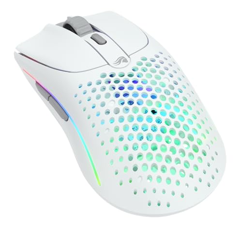 GLORIOUS Gaming Model O 2 Wireless Souris de Jeu sans Fil - Hybride 2,4 GHz et Bluetooth, 68 g, superlégère, Batterie Longue durée, capteur 26K DPI, RGB, ambidextre, 6 Boutons, Pieds PTFE - Blanc