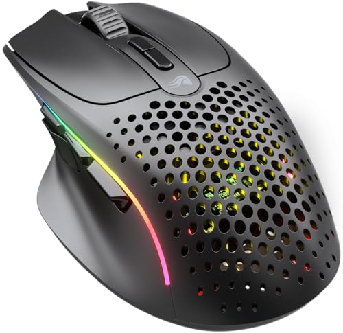 GLORIOUS Gaming Model I 2 Wireless Souris de Jeu sans Fil - Hybride 2,4 GHz et Bluetooth, 75 g Super légère, 9 Boutons (2 échangeables), RGB, Pieds PTFE, MMO MOBA FPS, appuie-Pouce latéral - Noir
